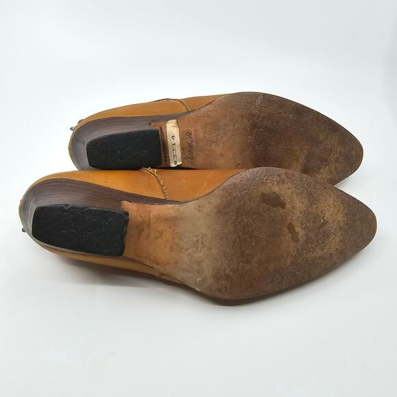 VTG 90’s GUESS BY GEORGES MARCIANO Pointed Toe Leather Brown Shoes WMNS SZ 7.5 - Picture 5 of 7